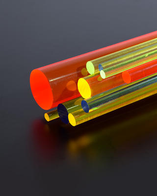 Rundstab aus Acrylglas, gelb fluoreszierend neon, Durchmesser 15 mm, Länge 1'000 mm