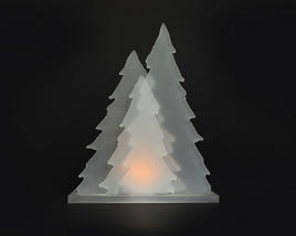 Tannenbaum auf Platte mit LED-Teelicht