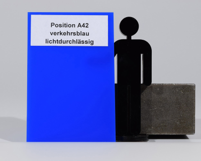 Platte aus Acrylglas 3 mm verkehrsblau lichtdurchl&amp;#228;ssig (opal)