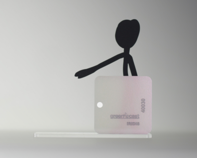 Platte aus Acrylglas 3 mm weiss rosa iridis