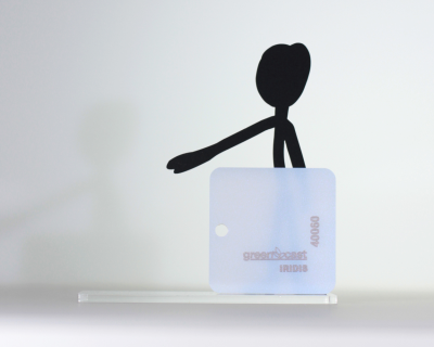 Platte aus Acrylglas 3 mm weiss blau iridis