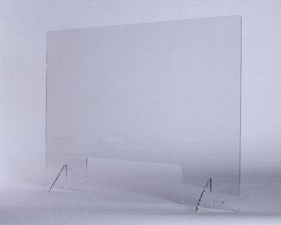 Spuckschutz 900 x 900 mm, Dicke 5 mm, abnehmbare F&amp;#252;sse