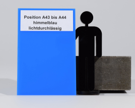 Platte aus Acrylglas 3 mm himmelblau lichtdurchlässig (opal)