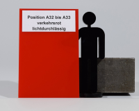 Platte aus Acrylglas 3 mm verkehrsrot lichtdurchl&amp;#228;ssig (opal)
