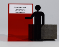 Platte aus Acrylglas 3 mm verkehrsrot transparent, ZURZEIT NICHT LIEFERBAR !