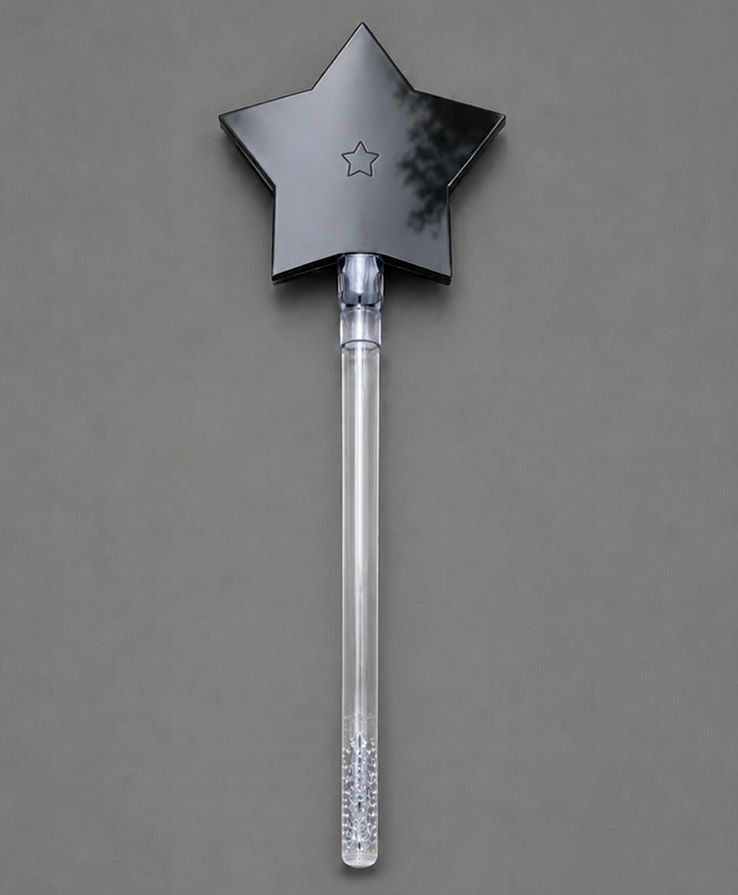 Zauberstern schwarz, Stab mit Zirkonia-Steinchen