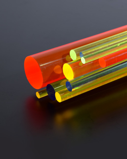 Rundstab Acrylglas, GELB fluoreszierend neon, Durchm. 4 mm, L&#228;nge 1&#39;000 mm