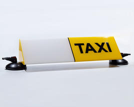 Taxi Schild beleuchtet auf Magnet Platte